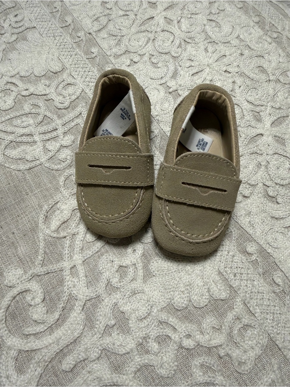 Janie and Jack Taupe Suede-Look Baby Loafers